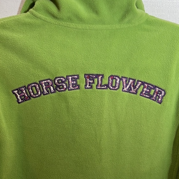 𝅺equi Theme Flower collectionfleece zip up, size Large, green, good condition - Picture 9 of 9